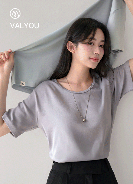 [valyou] Soft Patch Short-sleeve T-shirt Korea