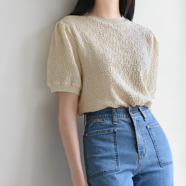 [valyou] Sand Wrinkle Short-sleeve T-shirt