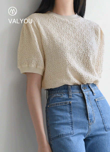 [valyou] Sand Wrinkle Short-sleeve T-shirt Korea