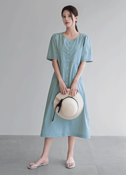 Rustling Pocket Stitch Dress Korea
