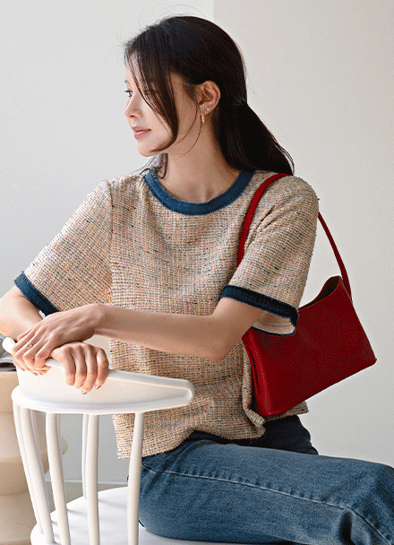 Muse Tweed Short-sleeve Blouse Korea