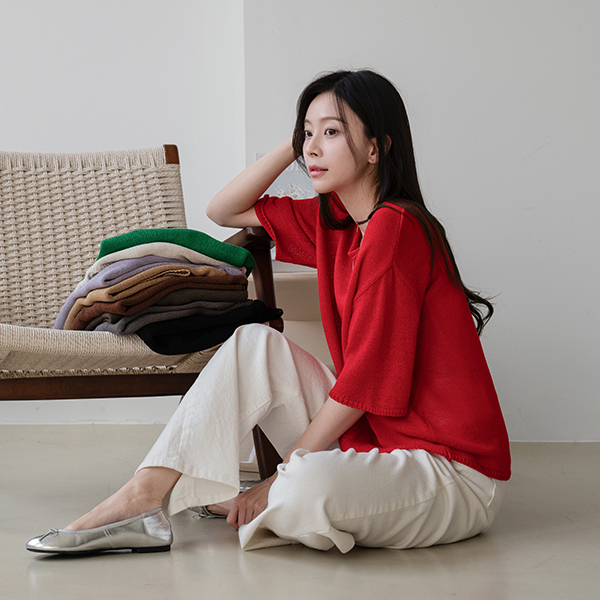 제니 Linen Short-sleeve Knitwear