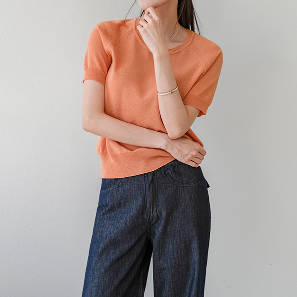 Summer Cotton Reglan Short-sleeve Knitwear