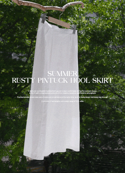 Summer Rustling Pintuck Hool Skirt Korea
