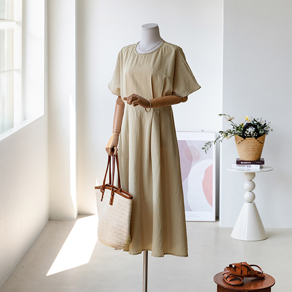 Waist Pintuck Slosh Dress