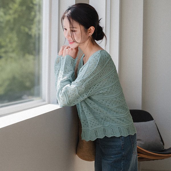 Summer Time Punching Net Cardigan