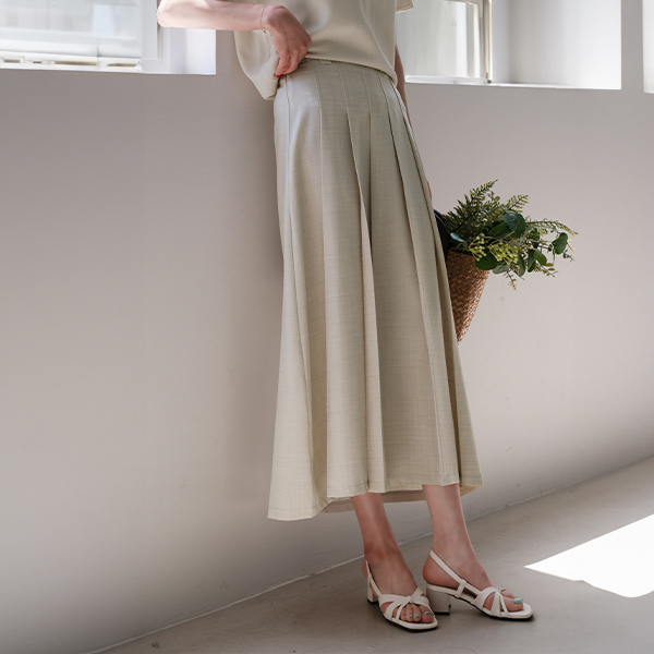 Banding Aline Wrinkles Pleats Skirt