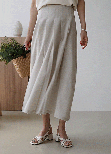 Banding Aline Wrinkles Pleats Skirt Korea
