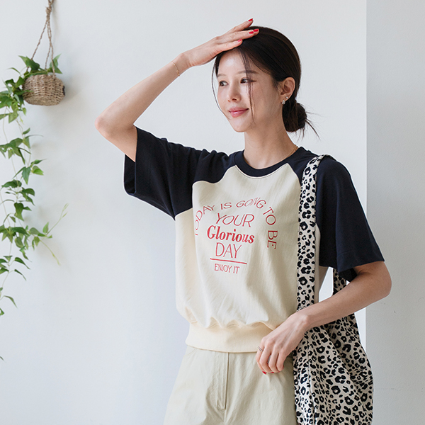 nagrang 레터링 Short-sleeve sweatshirt