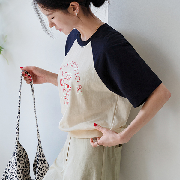 nagrang 레터링 Short-sleeve sweatshirt