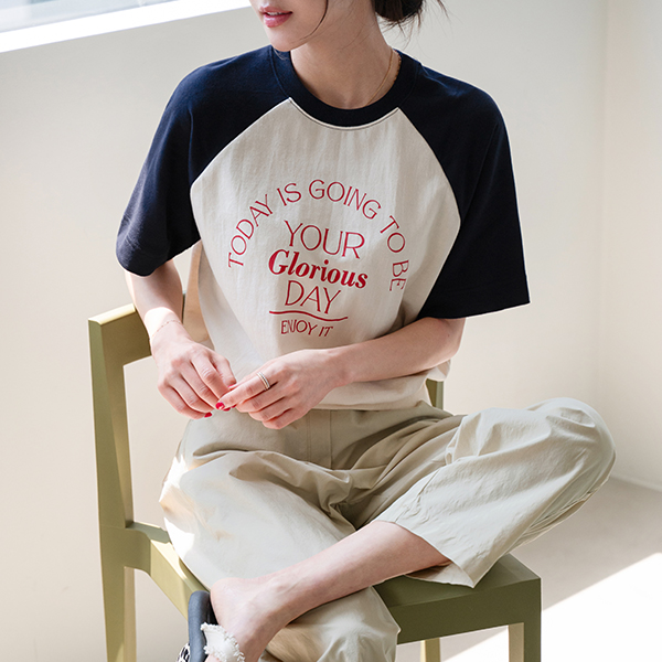 nagrang 레터링 Short-sleeve sweatshirt