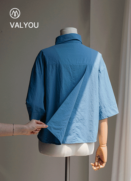 [valyou] Double-slit Rustling Embroidery Short-sleeve Shirt Korea