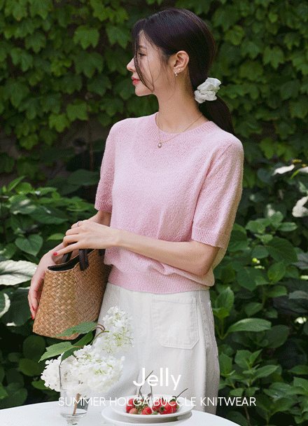 Jelly Summer Holgament Boucle Knitwear Korea