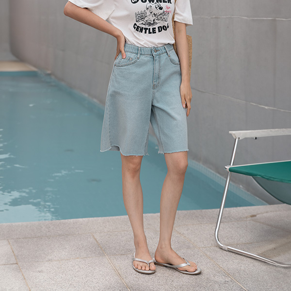 Iced Cutting Denim Shorts