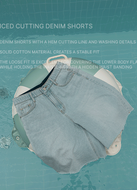 Iced Cutting Denim Shorts Korea