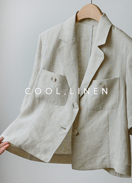 오트 Linen Two button Jacket Korea