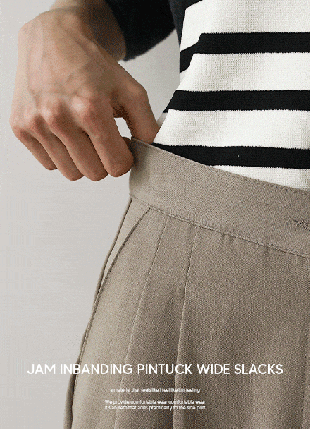 잼 인밴딩 핀턱 Straight 와이드 Slacks Korea