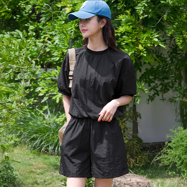 [valyou] Anorak Rustling Shorts Set