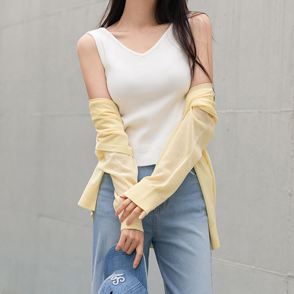 [valyou] Square V Both sides Sleeveless shirts