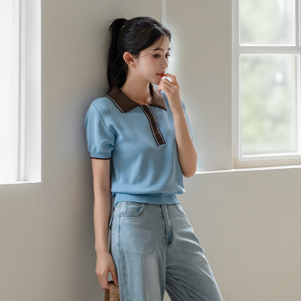 Must Button Collar color combination Knitwear