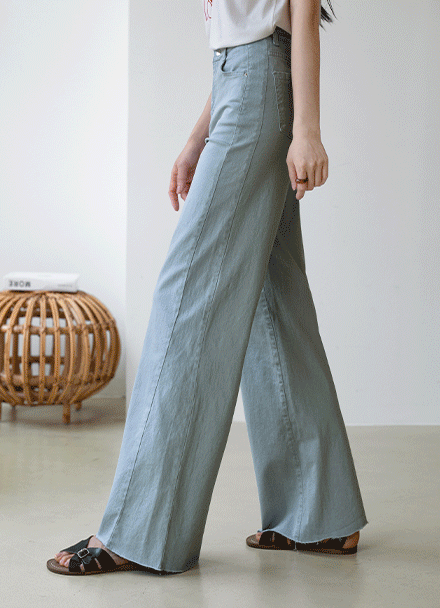 Cutting Span Wide Boots Cut Cotton Pants Korea