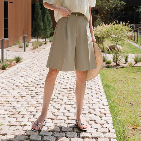 [valyou] Span Pintuck half-length Pants