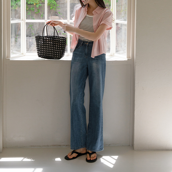 [Special Sale] 컬러풀 세미크롭 Short-sleeve Shirt