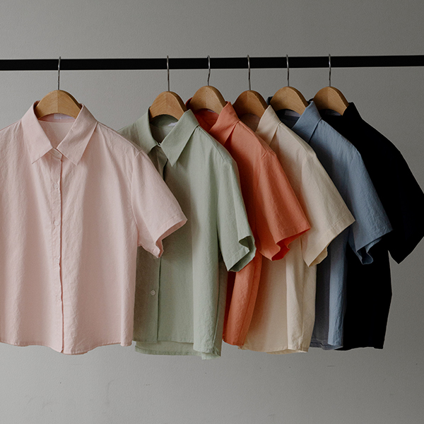[Special Sale] 컬러풀 세미크롭 Short-sleeve Shirt
