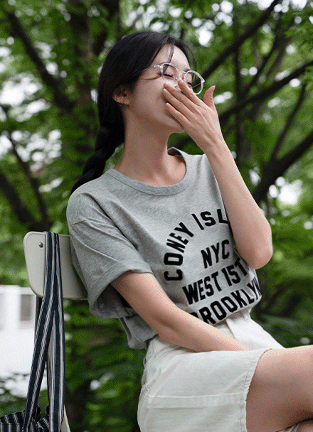 오가닉 코튼 레터링 T-shirt Korea