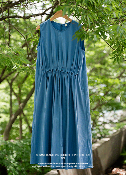 Summer 앤드 Wrinkles Sleeveless shirts Dress Korea