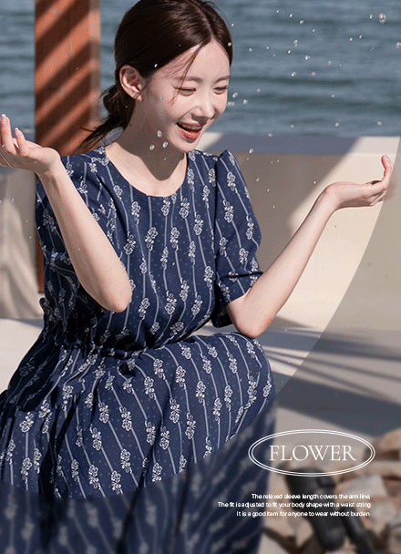 Flower 허리 string Dress Korea