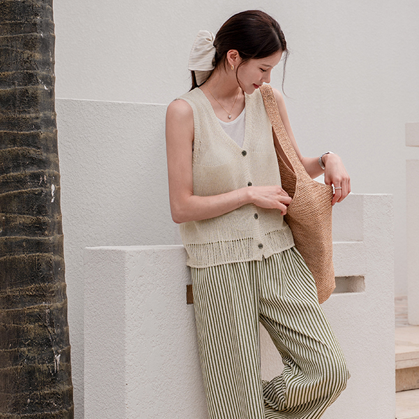 Summer Mood Linen Vest Cardigan
