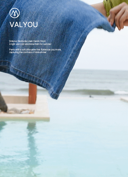 [valyou] Bermuda Linen Denim Shorts Korea