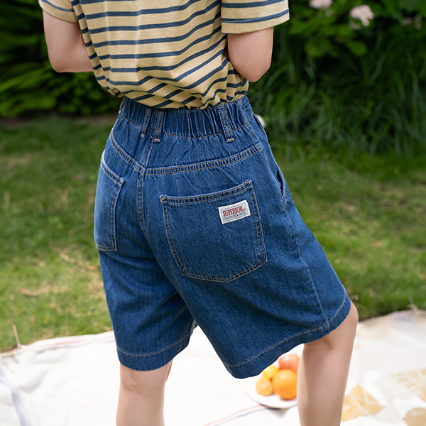 Willie Patch Banding Shorts Denim Pants