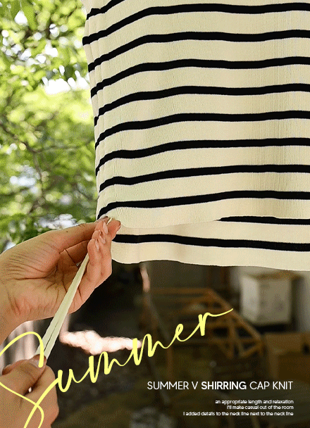 Summer v 셔링 Cap Knitwear Korea