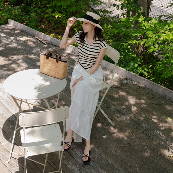 Summer v 셔링 Cap Knitwear