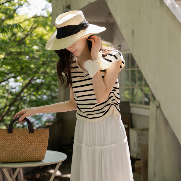 Summer v 셔링 Cap Knitwear