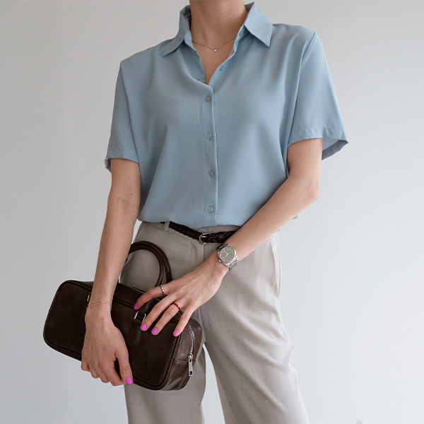 Color Wrinkle Free Short-Sleeved Shirt
