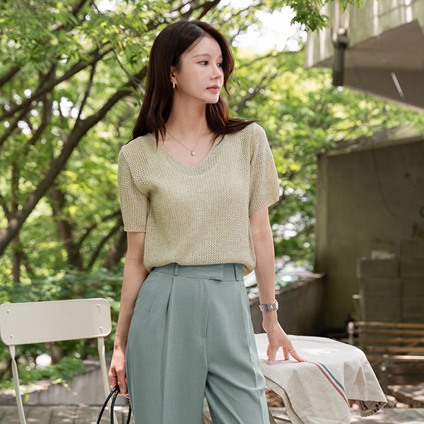 Fruits Net V-Neck Short-sleeve Knitwear