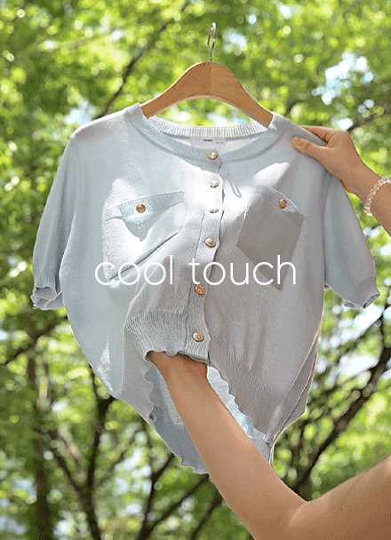 Gold Medal Round Short-sleeve Cardigan Korea