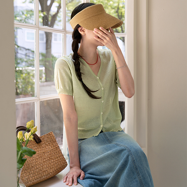 Lace Point Short-sleeve Cardigan