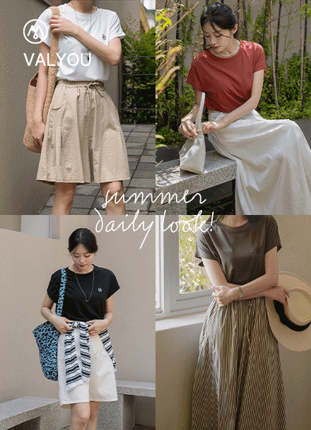 [valyou] 보드리 Span Short-sleeve T-shirt Korea