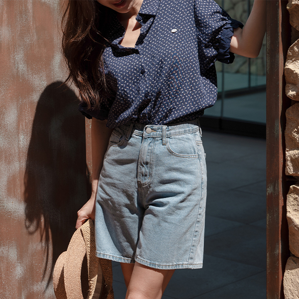 [Special Sale] Small Flower Rollup Short-sleeve Shirt