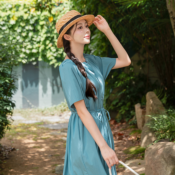 two-way 바스락 Belt Wrinkles Dress