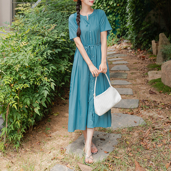 two-way 바스락 Belt Wrinkles Dress