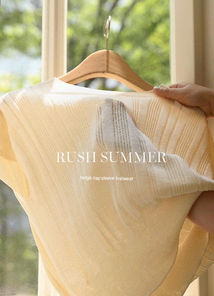 Rush Summer Holgament Cap Sleeve Knitwear Korea