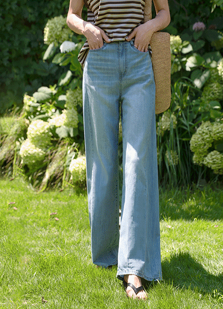 Cat Banding Incision Denim Pants Korea