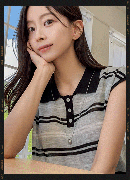 로브 Stripe 캡소매 Knitwear Korea