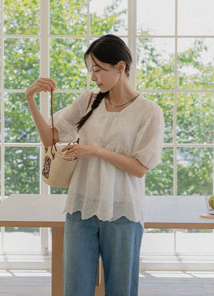Wave Punching Blouse Korea