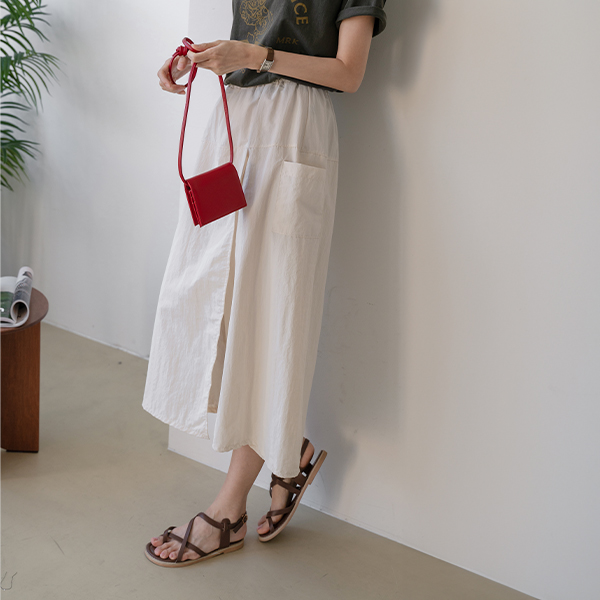 Comfortable Rustling Pocket Wrap Skirt Pants